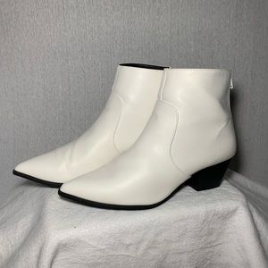 White Leather Booties Brand New!
